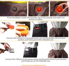 Santa Claus Inflatable Costume - Waterproof Festive Jumpsuit - Blow up Christmas Santa Claus Suit - for Parties Family Gathering Performance Activities Celebrations