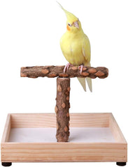 Bird Perch Nature Wood Stand for 3-4Pcs Small Parrots (M)