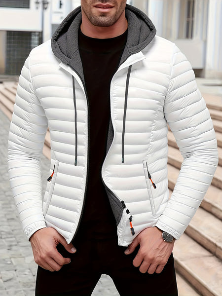 Lightweight Warm Hooded Jacket - Windproof, Ultra-Warm Padding, Quilted Design, Practical Storage Pockets, Suitable for Winter Daily Wear and Outdoor Occasions, Nylon Fabric, Zip Closure, Regular Fit, Winter Coat | Hooded Jacket |