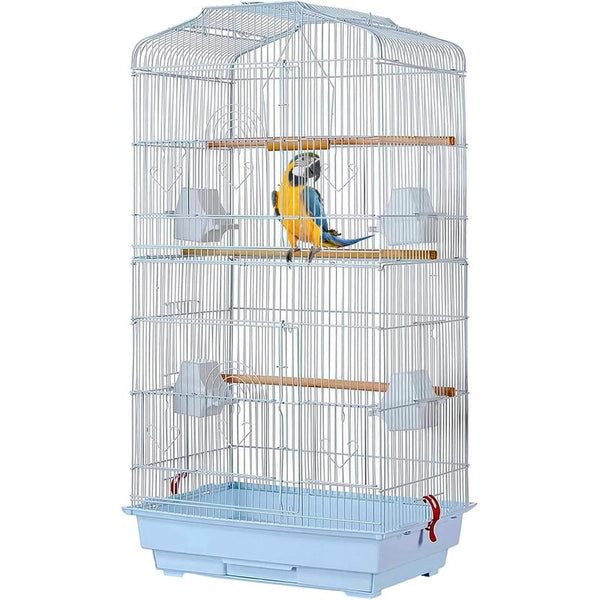 Large Metal Bird Cage for Budgie Parakeet Canary Cockatiel Finch or Lovebird by Crystals (Black)