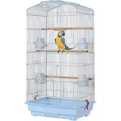 Large Metal Bird Cage for Budgie Parakeet Canary Cockatiel Finch or Lovebird by Crystals (Black)