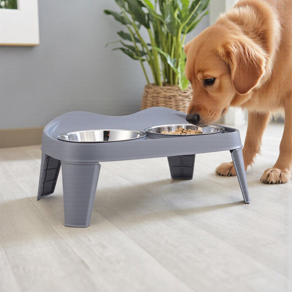 Dog Bowls with Stand, Adjustable Raised Dog Bowl for Large Dogs, Dog Feeding Station with 2 Stainless Steel Dog Bowls, Non-Slip elevated dog bowls