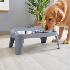 Dog Bowls with Stand, Adjustable Raised Dog Bowl for Large Dogs, Dog Feeding Station with 2 Stainless Steel Dog Bowls, Non-Slip elevated dog bowls
