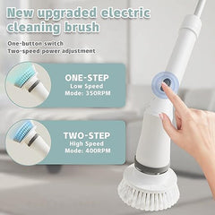 Electric Cleaning Brush, Cordless Spin Scrubber With 6 Interchangeable Brush Heads, Adjustable Telescopic Rods 35-116 Cm, 2 Rotation Speeds, For Bathroom, Kitchen, Tiles, Floor