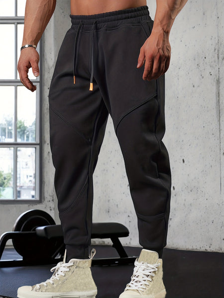 Two-Piece Set Autumn/Winter -Lined Thickened Men's Casual Sports Long Pants Outdoor Hiking Fitness Joggers American Training Basketball Sweatpants