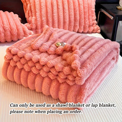 1pc Thickened Blanket Soft And Comfortable Faux Rabbit Hair Reversible Blanket Thermal Fleece Blanket Nap Blanket Air Conditioning Blanket Office Outdoor Camping Gift Blanket Perfect For All Seasons
