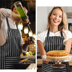 2PC Classic Design Striped Apron, Unisex Simple Criss Cross Apron For Kitchen Home Restaurant Coffee Shop Barbecue, Men's Workwear And Protective Clothing