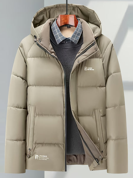 Winter New Warm Jacket with Detachable Hood, Trendy Fashion Men's Parka Coat, Business Casual Versatile Outerwear