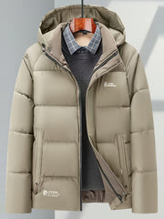 Winter New Warm Jacket with Detachable Hood, Trendy Fashion Men's Parka Coat, Business Casual Versatile Outerwear