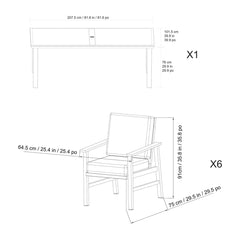 Sunvilla Clifton 7 Piece Cushioned Dining Patio Set + Cover