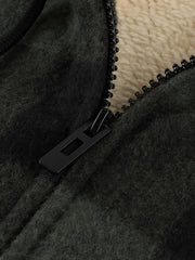 Men'S Heavyweight Fleece Hoodies Jacket - Full Zip Up Thick Sherpa Lined Flannel Plaid Shirt Jacket