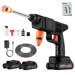 Portable Cordless Pressure Washer with 2 Batteries & 5.03meter Hose - Heavy-Duty 3000PSI 24V Battery- Power Washer Suitable for Car Wash, Driveway, Patio, Garden, Vehicle Washing - Cordless Jet Wash for Outdoor Use (No Outlet Needed)