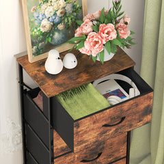 1pc Modern Tall Dresser with 4 Spacious Drawers - Large Storage Cabinet with MDF Wood Top & Sturdy Metal Frame, Freestanding Tall Tower Unit with Legs, 68.58cm+ Height, 3.2 Cu Ft Capacity, Space-Saving Vertical Organizer for Bedroom/Living Room