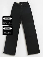 [Petite]KatchMe Women'S Wide Leg Jeans - Mid Rise Relaxed Fit Denim Pants, Soft Stretch Comfortable Trousers for Fall & Winter, Streetwear Casual Bottoms