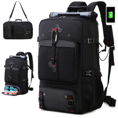 ENOSHI Airline Approved Travel Backpack with Shoe Compartment & 43.94cm Laptop Sleeve - USB Charging Port, Adjustable Straps, Mesh Pockets - Durable Polyester Gym, Business & Weekend Backpack for Men & Women (Light Gray), Workout Gear, Functional Compartm