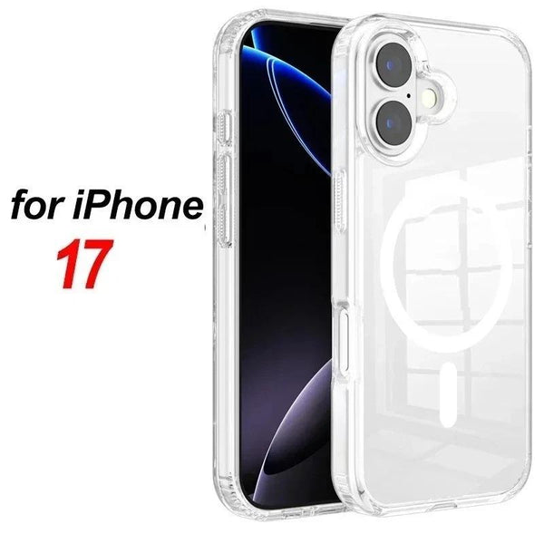 Transparent Shockproof Clear Magnetic Phone Case Compatible with iPhone 17 Series (17, 17 Pro, 17 Air, 17 Pro Max) | Transparent Shockproof TPU Cover | Slim Protective Phone Accessory