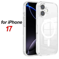 Transparent Shockproof Clear Magnetic Phone Case Compatible with iPhone 17 Series (17, 17 Pro, 17 Air, 17 Pro Max) | Transparent Shockproof TPU Cover | Slim Protective Phone Accessory