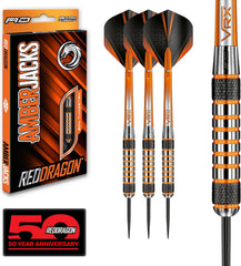 RED DRAGON Amberjack Series Darts Set with Flights and Shafts (Stems)