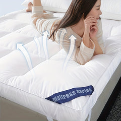 Luxury Mattress Topper Extra Thick 4-Inch/ 10cm Deep | Fitted Bed Mattresses Toppers with Soft Fiber | Single Double King Super King Small Double Sizes UK Bedding Size