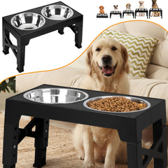 1 Set of Lifting Dog Bowl Pet Feeding Station Stainless Steel Double Bowl Pet Feeding Rack with Foldable Legs, Single Bowl Capacity of 1.1L, Five-Gear Height Adjustable, And The Highest Lifting Height Can Be Adjusted to 31Cm30.99 cm, Which Is Suitable for