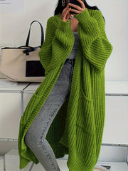 Women'S Y2K Cardigan - Long Flowy Open Front Sweater with Pockets, All-Season Layering Piece for Casual & Formal Outfits
