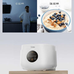 Midea Digital Rice Cooker - Kitchen Practical & Compact Rice Cooker, 1L Capacity (Cooks Up to 5.5 Cups of Rice), 605W, 1.5mm Non-Stick Inner Pot & 7 Preset Menus with LED Touch Display