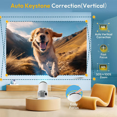 XYA 4K Ultra-HD Smart Projector Mini Projector Built in Speakers with 180° Rotation Auto Keystone Correction Idea for Home Theater Gaming Presentations Compatible with TV-Stick PC Smartphones USB, Mini Projector For Bedroom, Cell Phone Projector Mini, Gam