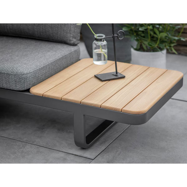 Bramblecrest Montpellier Modular Corner Sofa Patio Set with Teak Side & Coffee Tables