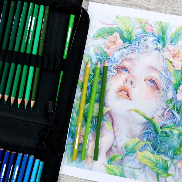 120-Color Oil-Based Colored Pencils - Pre-Sharpened Art Pencils Set with Case for Adult Coloring Books, Professional Drawing & Sketching Supplies for Artists, Students & Beginners