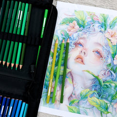120-Color Oil-Based Colored Pencils - Pre-Sharpened Art Pencils Set with Case for Adult Coloring Books, Professional Drawing & Sketching Supplies for Artists, Students & Beginners