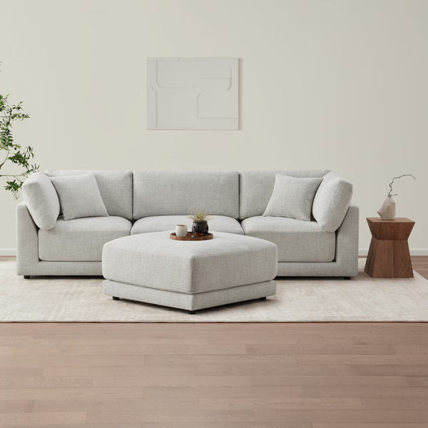 Aiden & Ivy Dayna Grey Fabric 4 Piece Modular Sofa