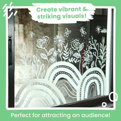 Jumbo White Chalk Pens - 15Mm Window Markers | Pack of 4 White Pens - Use on Cars, Chalkboard, Whiteboard, Blackboard, Glass, Bistro | Loved by Teachers, Artists, Businesses