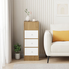 3-Drawer Bedroom Nightstand, 25cm Narrow Side Cabinet, Suitable for Small Spaces such as Bedrooms and Living Rooms, Space-Saving Design with Classic Style, Engineered Wood Top, Manufactured Wood Base, Perfect for Modern Homes, Bedroom Nightstand