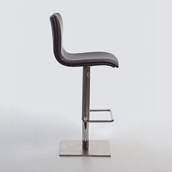 Peressini Rio Grey Faux Leather Gas Lift Bar Stool