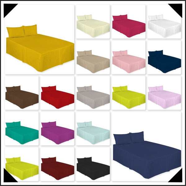 Chilimilii Box Pleated Base Valance Sheet Plain Bed Skirt for Platform Beds All Sizes Available