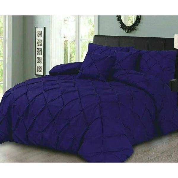 PINTUCK PLEATED ALFORD EGYPTION COTTON MIX DUVET COVER WITH PILLOW CASEA ALL SIZES SINGLE DOUBLE KING SUPER KING