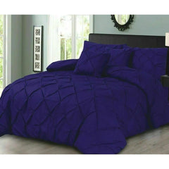 PINTUCK PLEATED ALFORD EGYPTION COTTON MIX DUVET COVER WITH PILLOW CASEA ALL SIZES SINGLE DOUBLE KING SUPER KING