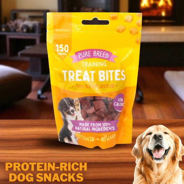 Pet Dog Treats Training Bites Dry Chicken Cubes 100G | Healthy Protein-Rich Dog Snacks | Puppy Training Rewards Chewy Dog Food