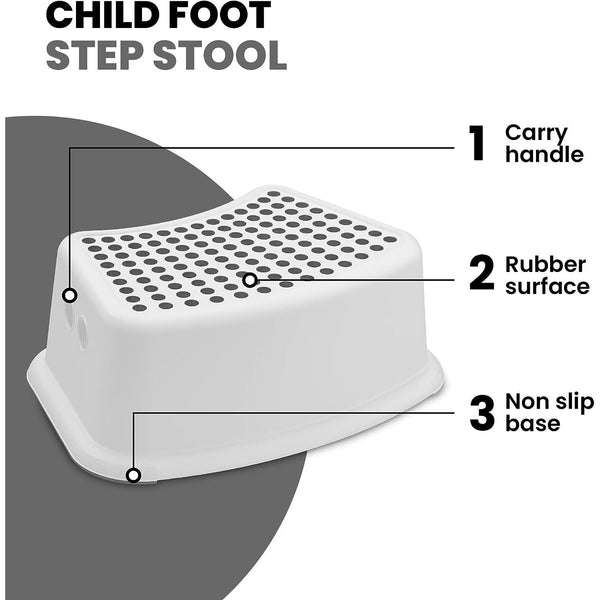 Plastic Child Foot Step Stool Anti-Slip Cover on Top For Children Practical Non-Slip Toilet Step | Toilet Steps For Toddlers | Step Stool | Toddler Step Stool | Toilet Seat & Step, Toilet Stool