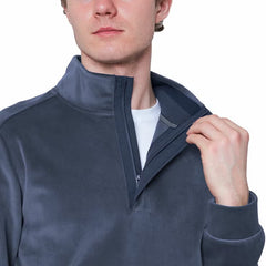 Mondetta Men'S 1/4 Zip Twill Fleece in Blue