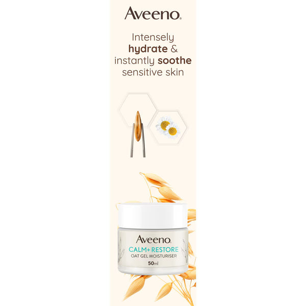 Aveeno Calm & Restore Oat Gel Moisturiser, 2 X 50Ml