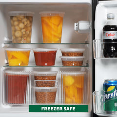 Freshware Food Storage Containers [50 Set] 16 Oz Plastic Deli Containers with Lids, Slime, Soup, Meal Prep Containers | BPA Free | Stackable | Leakproof | Microwave/Dishwasher/Freezer Safe