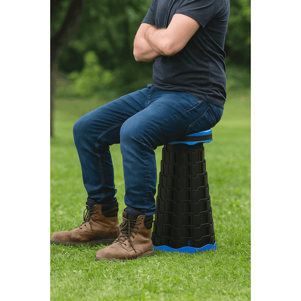 Portable Folding Stool Lightweight Yet More Sturdy with Load Capacity 180KG, Retractable Plastic Foldable Collapsible Stool for Camping Fishing Hiking BBQ Outdoors Indoors Kitchen