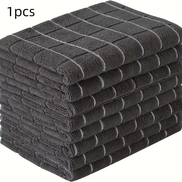 1pc Space-Themed Polyester Kitchen Towel - Contemporary Style, Non-Fade, Hand Wash Only, 70.0cm X 48.01cm, Black with White Grid Lines, Ideal Mother's Day Gift, Dish Towels for Kitchen