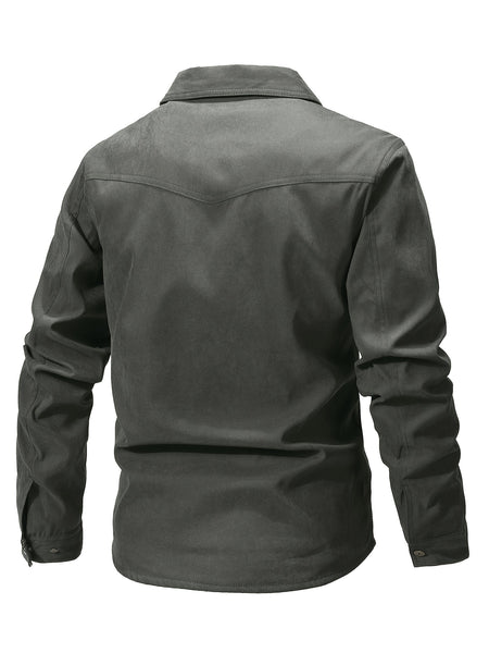 Men's Commuter Fashion Casual Solid Color Lapel Cargo Coat