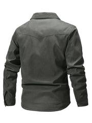 Men's Commuter Fashion Casual Solid Color Lapel Cargo Coat