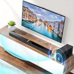 SoundBar with Subwoofer, Sound Bar for Smart TV, Wireless 5.0 Soundbars, Deep Bass, TV Audio System with ARC/Opt/AUX for Enhanced Home Theater Sound Speaker with Infrared Remote Control