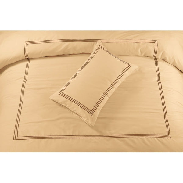 Embroided Baratta Stitch Duvet Cover Set with Matching Pillowcases - Ultra-soft Brushed Microfibre – Chic & Modern Design – Easy Care & Machine Washable