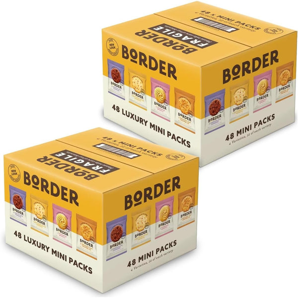 Borders Biscuits 48 Mini Mixed Flavour Cookies Assortment - Contains 4 Flavours