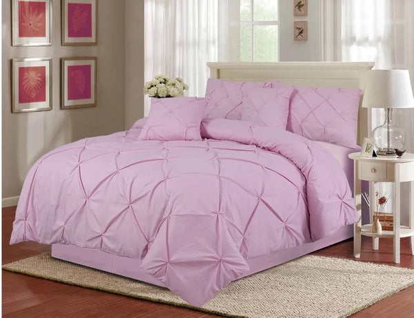 PINTUCK PLEATED ALFORD EGYPTION COTTON MIX DUVET COVER WITH PILLOW CASEA ALL SIZES SINGLE DOUBLE KING SUPER KING